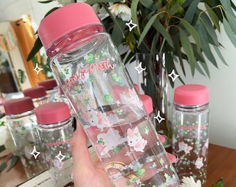 PLASTIC water bottle- Clover Mousemoth