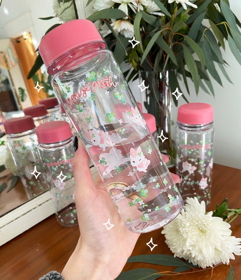 PLASTIC Water Bottle Clover Mousemoth Etsy
