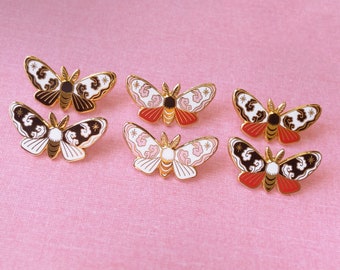 Small Cloud Moths - A Grade - Hard Enamel Pin