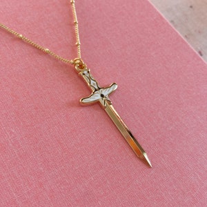 Moth Sword Enamel Necklace image 6