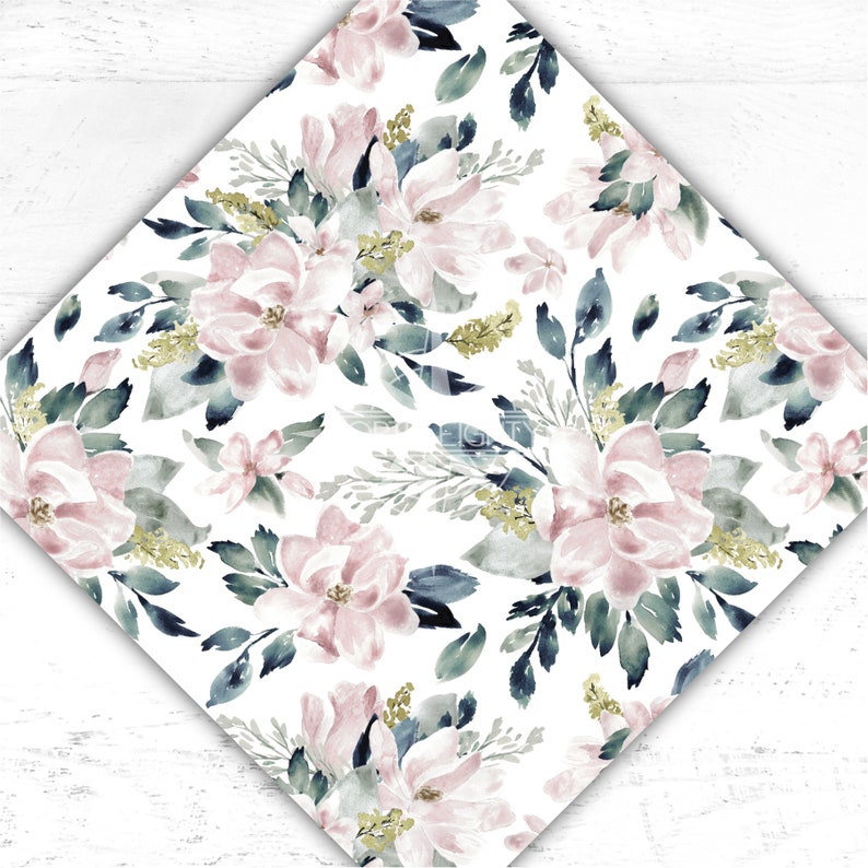 Floral Printed Vinyl Flower Adhesive Craft Vinyl Magnolia Etsy