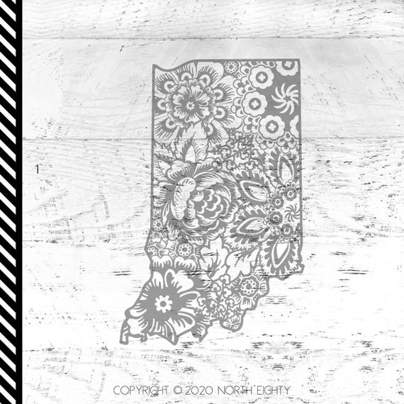 Download Indiana Floral svg cut file Flower Indiana Silhouette Zen ...