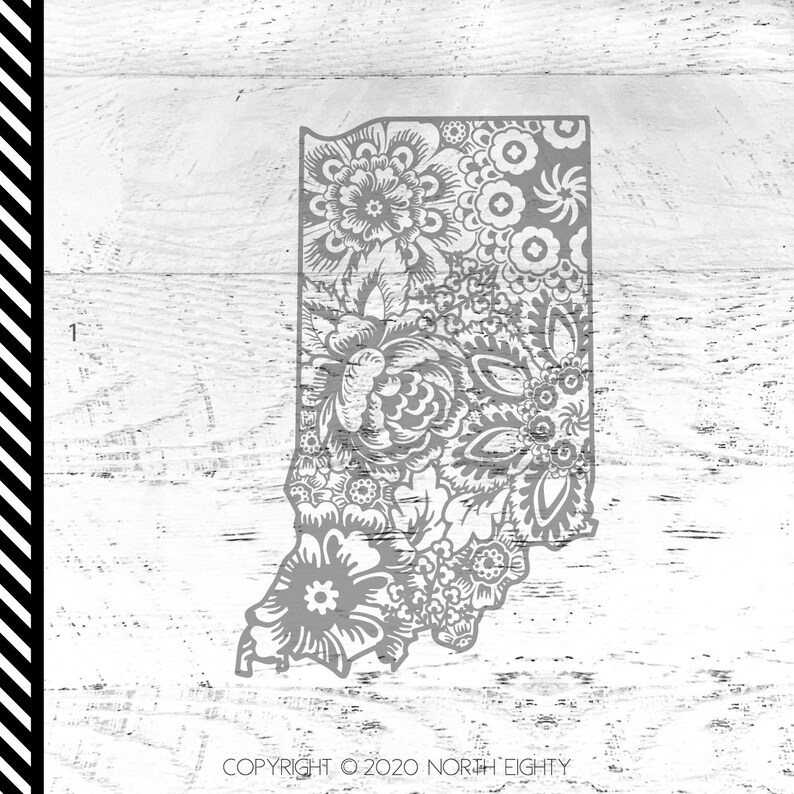 Download Indiana Floral svg cut file Flower Indiana Silhouette Zen ...