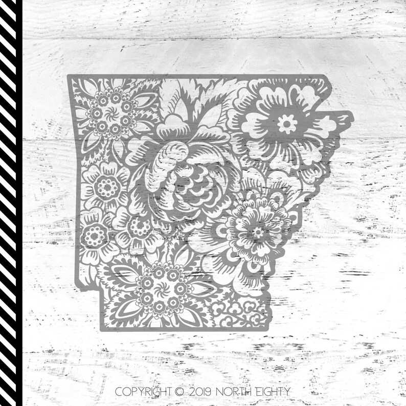Arkansas Floral Svg Cut File Flower Arkansas Silhouette | Etsy