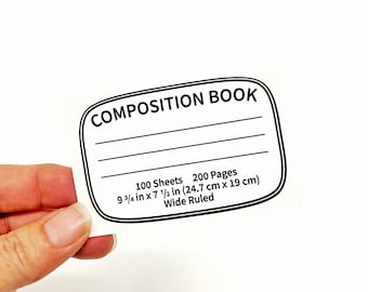 Composition Book Vinyl Decal, Notebook Decal, Single Decal, Sticker, Notebook Sticker, Composition Book Sticker, Tumbler Decal