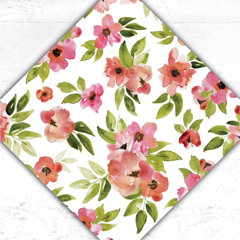 Pink Floral Heat Transfer Vinyl Flower Adhesive Vinyl | Etsy