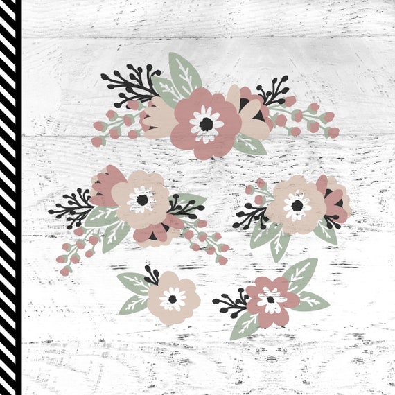 Download Floral Svg Clip Art Flowers Svg Cut File Floral Sprigs For Etsy