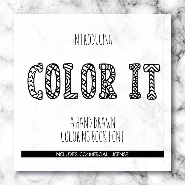 Doodle Font - Coloring Book Font - Color It Typeface - Coloring Book OTF - Coloring Book  - Coloring Book For Cricut - Font