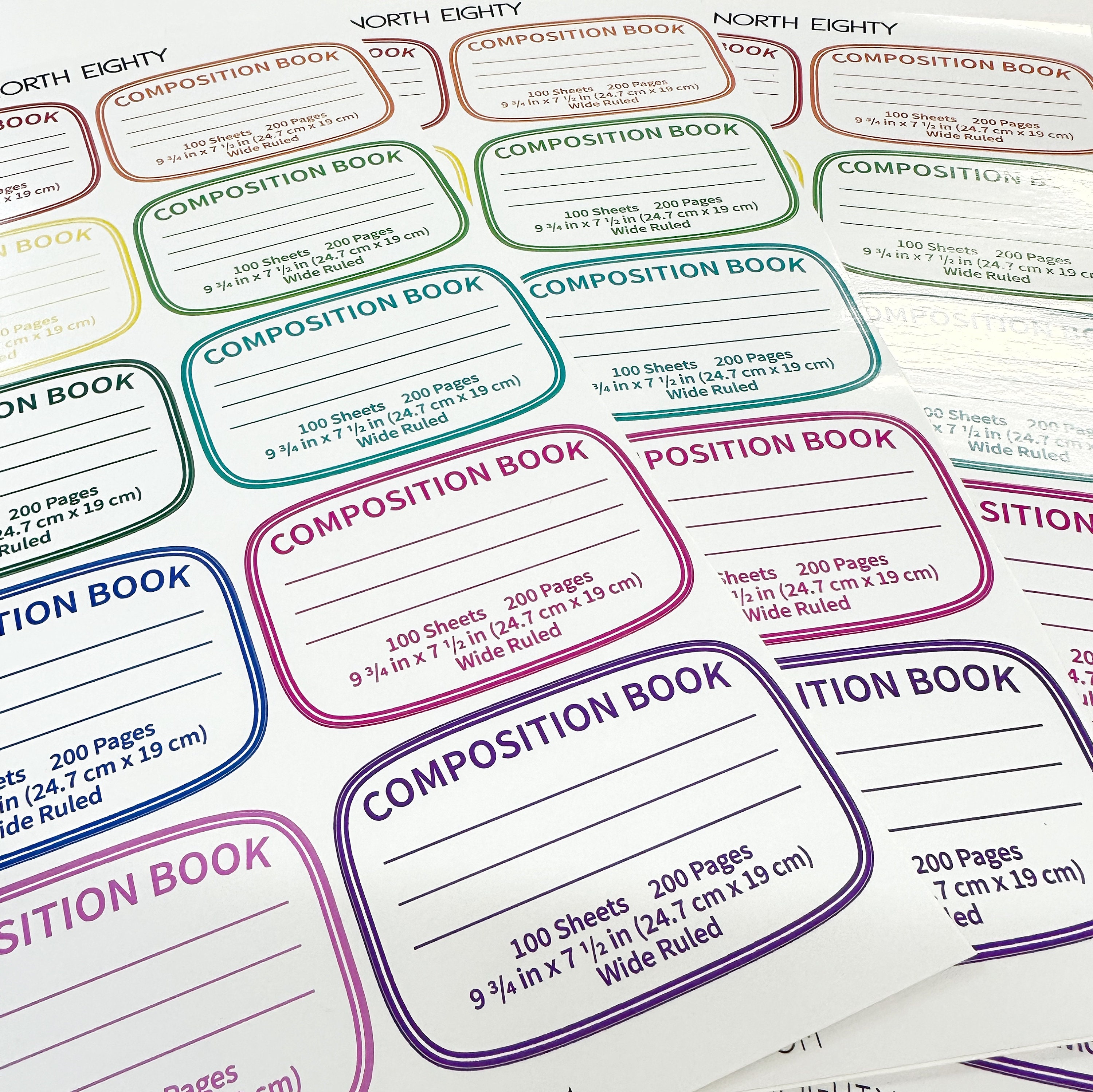 Composition Book Vinyl Decals Notebook Decal Decal Sheet Etsy