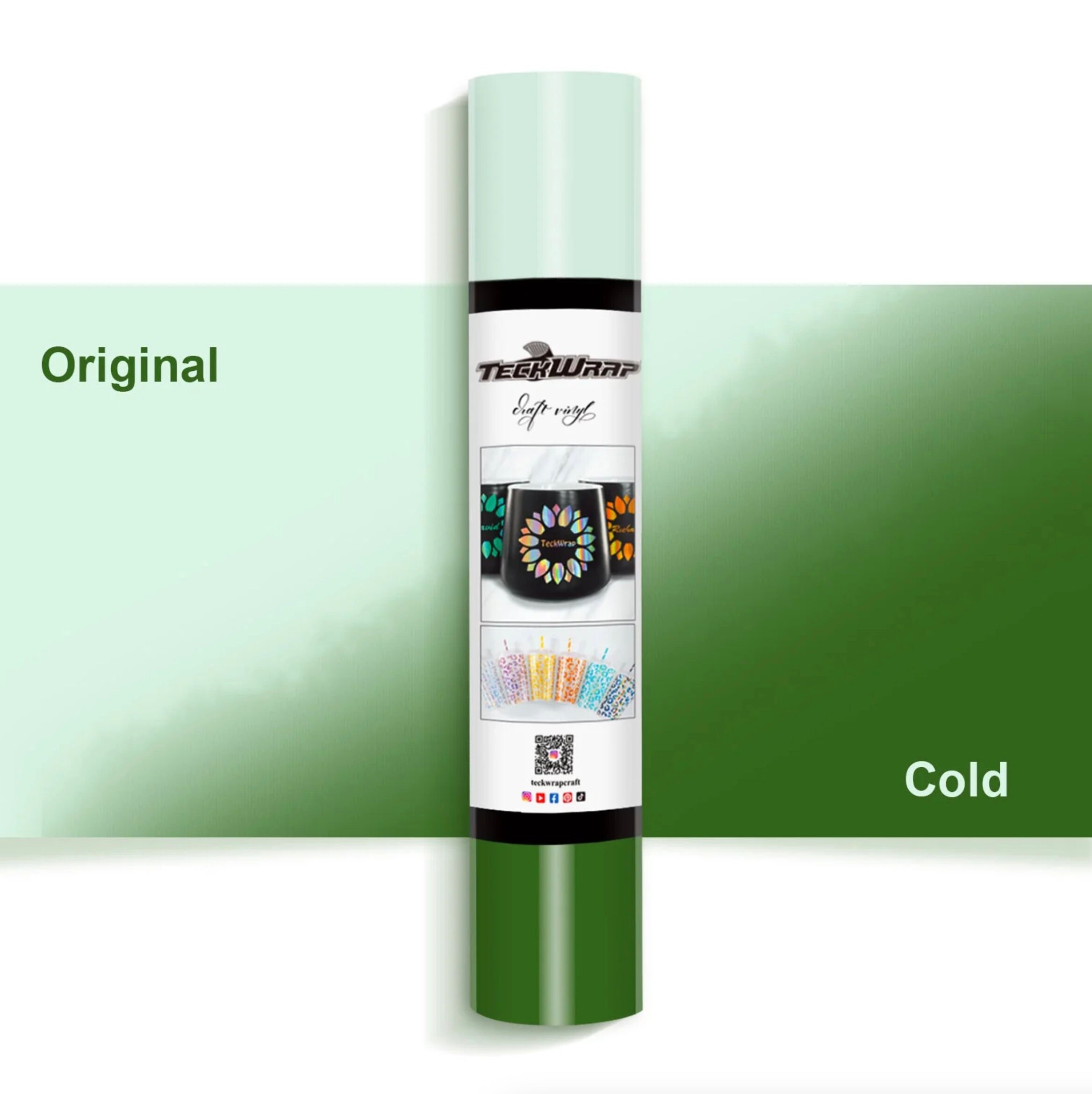 Cold Aqua Dark Green Color Changing Adhesive Vinyl –