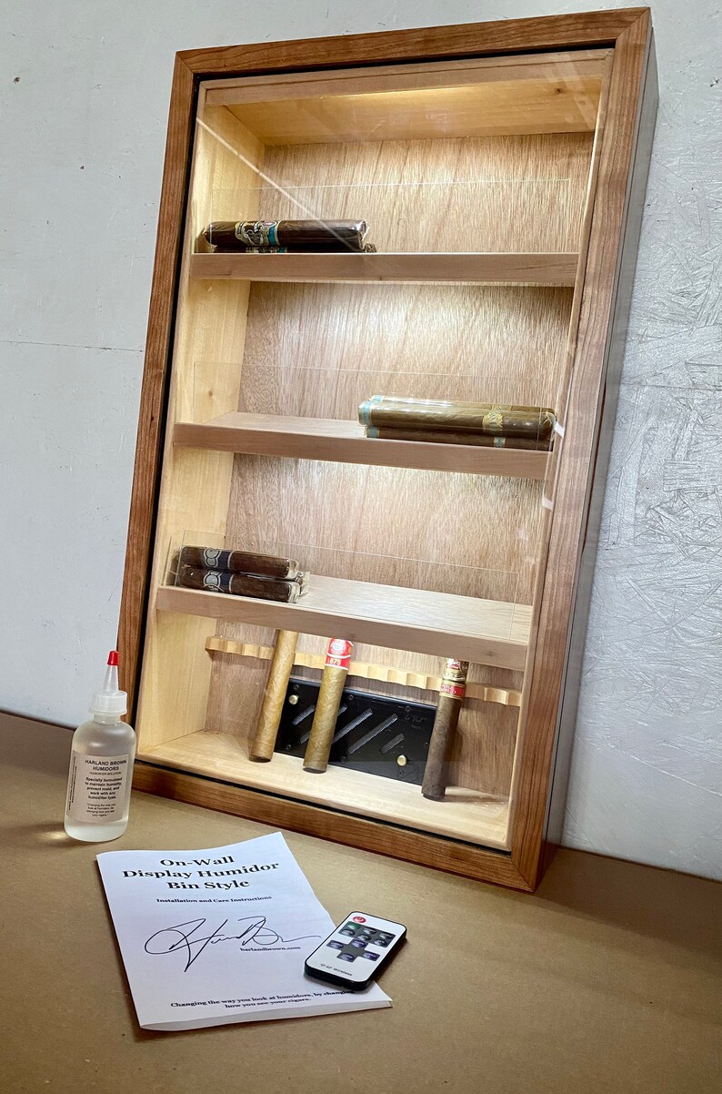 Bin Style Display Humidor Onwall Mounted Etsy