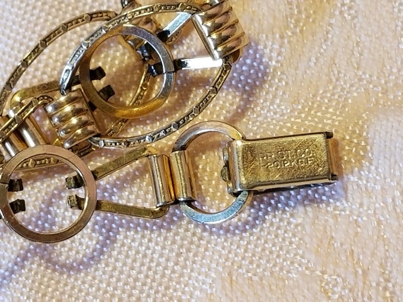 Provident Stock Co PR ST CO 12k Gold Filled Link Bracelet Vintage Art Deco 1930/'s Excellent Condition