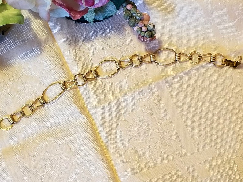 Provident Stock Co PR ST CO 12k Gold Filled Link Bracelet Vintage Art Deco 1930/'s Excellent Condition