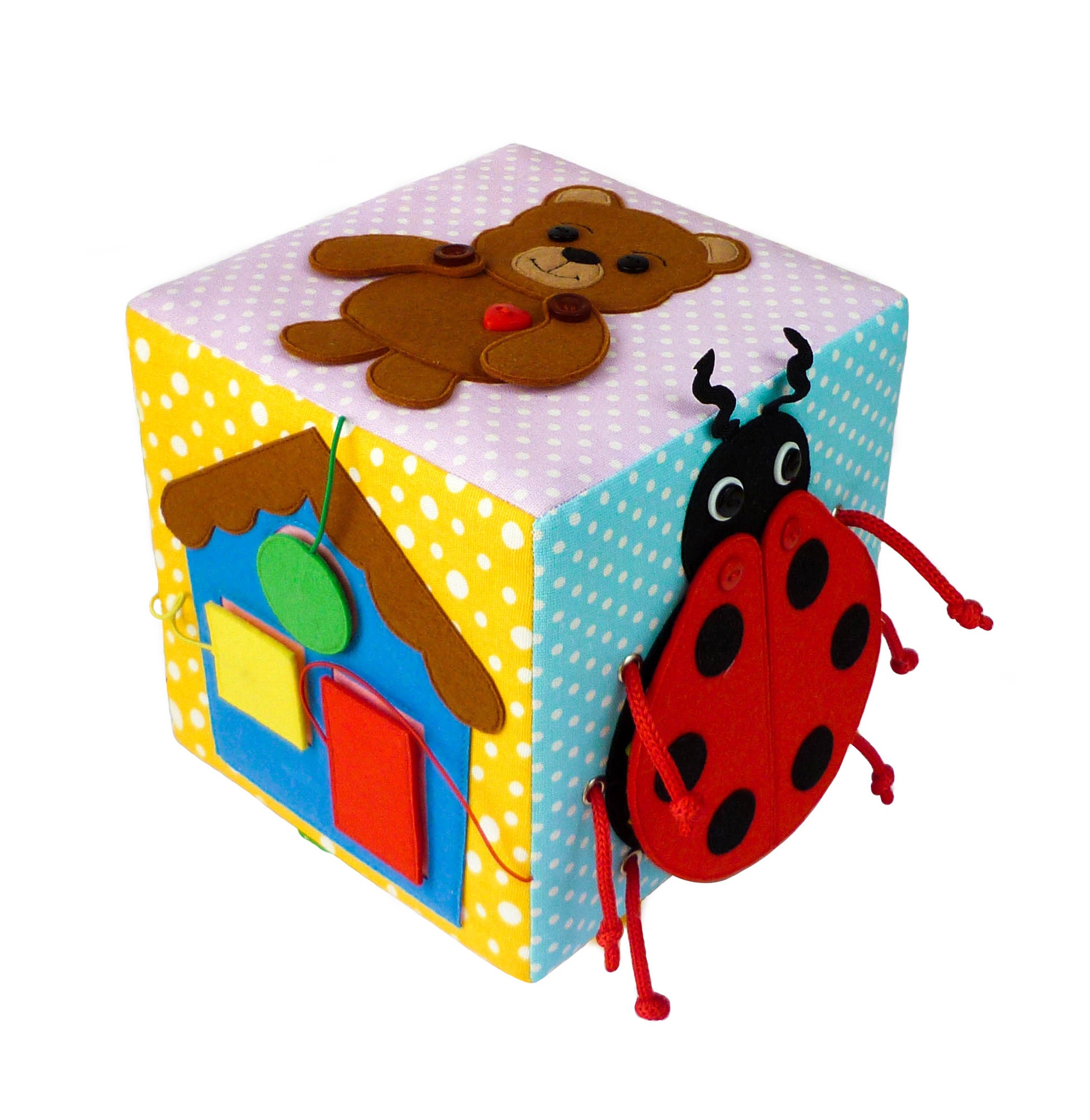 Baby Sensory Block Soft Fabric Block Busy Cube Felt Baby Etsy