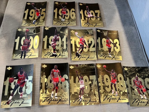 Michael Jordan Upper Deck Gold Refractor Cards Full Set of 12 - Etsy