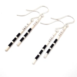 long silver earrings beaded stick earrings minimal long dangele earrings bar earrings long silver earrings minimalist drop earrings gift