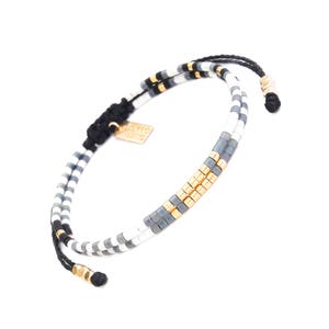 Double Everyday bracelet Adjustable Cord thread Bracelet beaded friendship bracelet Minimalist seed bead bracelet Simple cord bracelet BFF