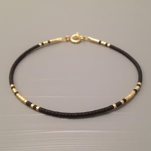 Everyday Bracelet gold black Minimalist Bracelet Simple Bracelet dainty gold bracelet beaded bracelet minimalist tiny bracelet gift for her