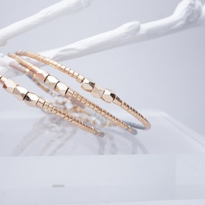 Mom Gift Best Friend Gift for Her Tiny Gold bracelet Gold Bead Bracelet Gold Bead Friendship Bracelet Dainty Jewelry Dainty bracelet Gift