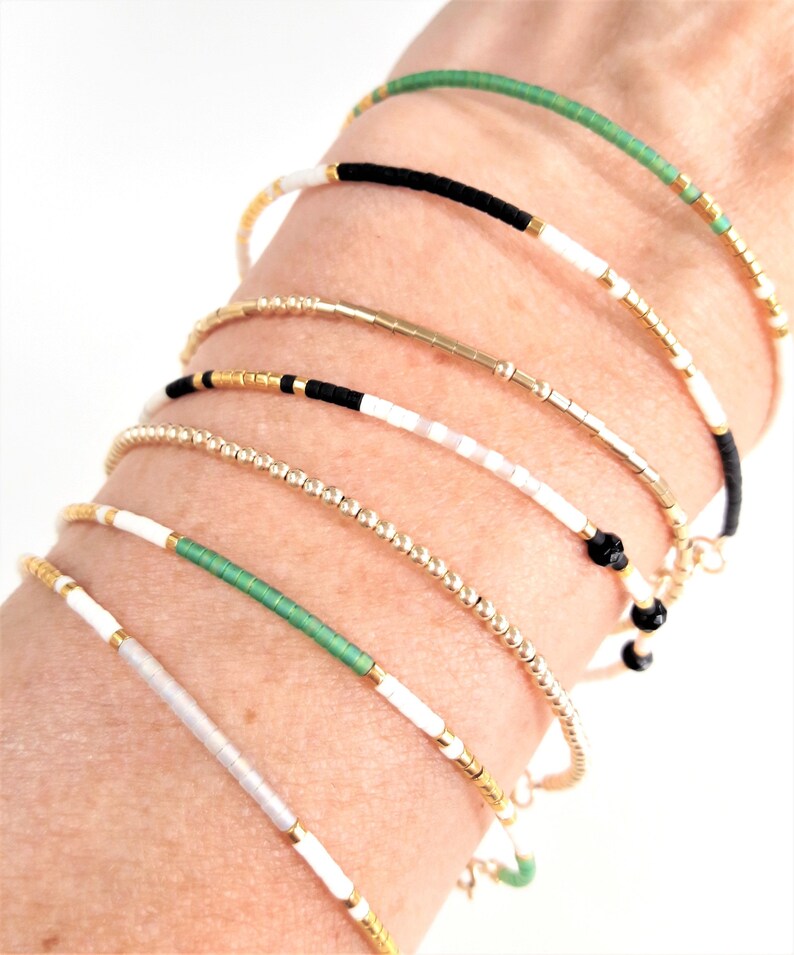 Tiny Bead Gold Bracelet Gold Beaded Bracelet Best Friend Etsy