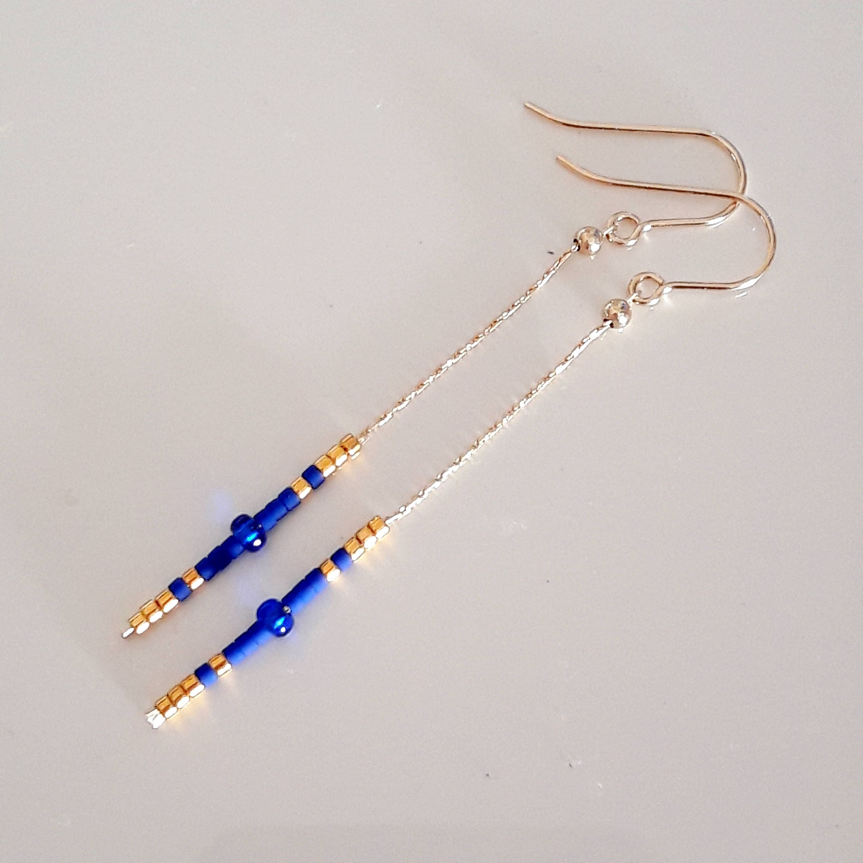 Long gold earrings drop dangle earrings simple drop earrings Etsy