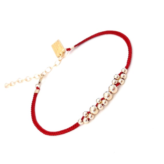 Buy Red String Bracelet Bubble Bead Bracelet Simple Gold