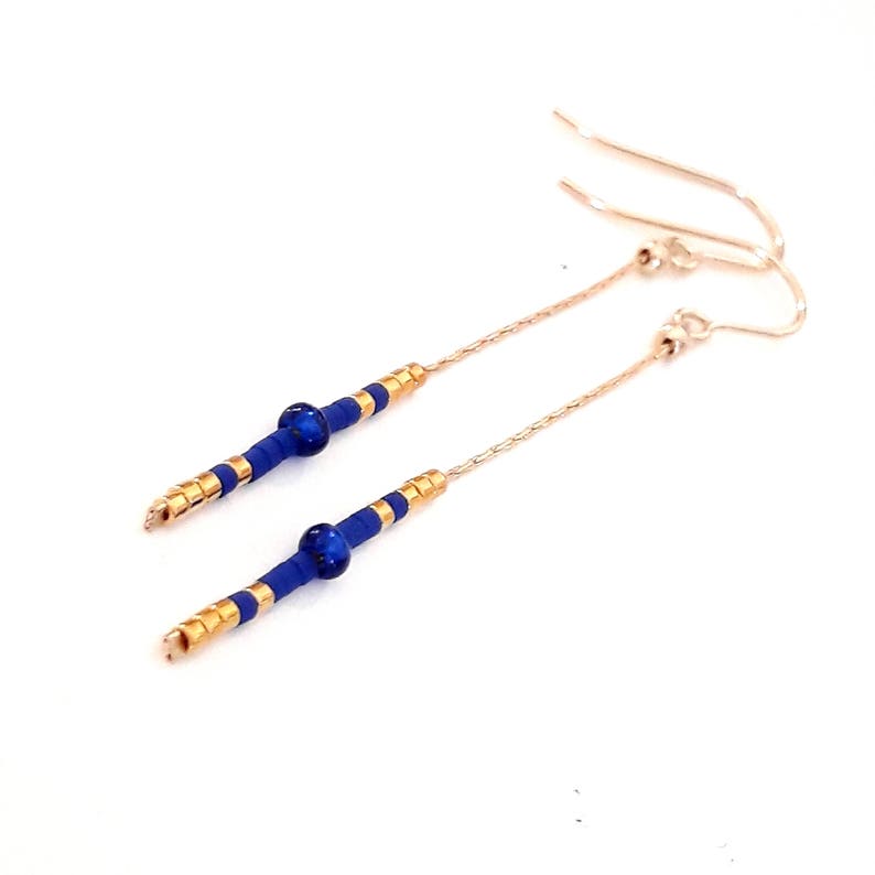 long gold earrings drop dangle earrings simple drop earrings Long Dangle Earrings Geometric Earrings Modern Earrings Boho Chic Earrings image 6