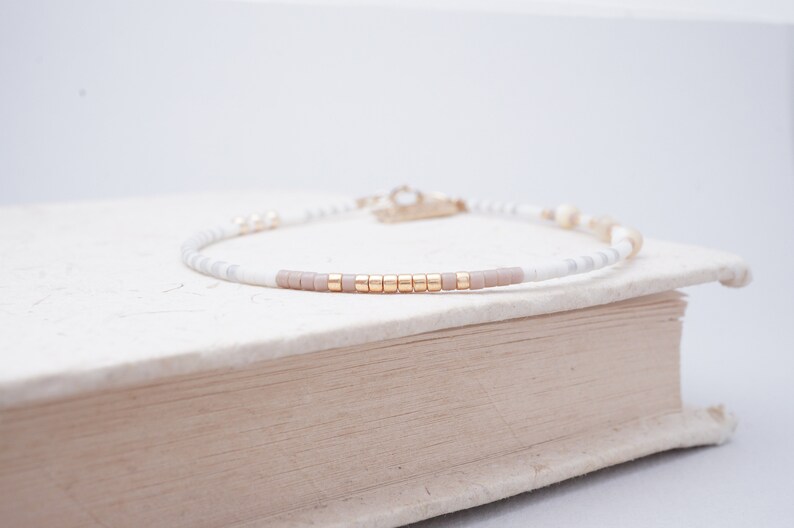 Bridesmaid gift Elegant bracelet Mother of Pearl Bracelet Tiny bracelet Gift for bridesmaids image 5