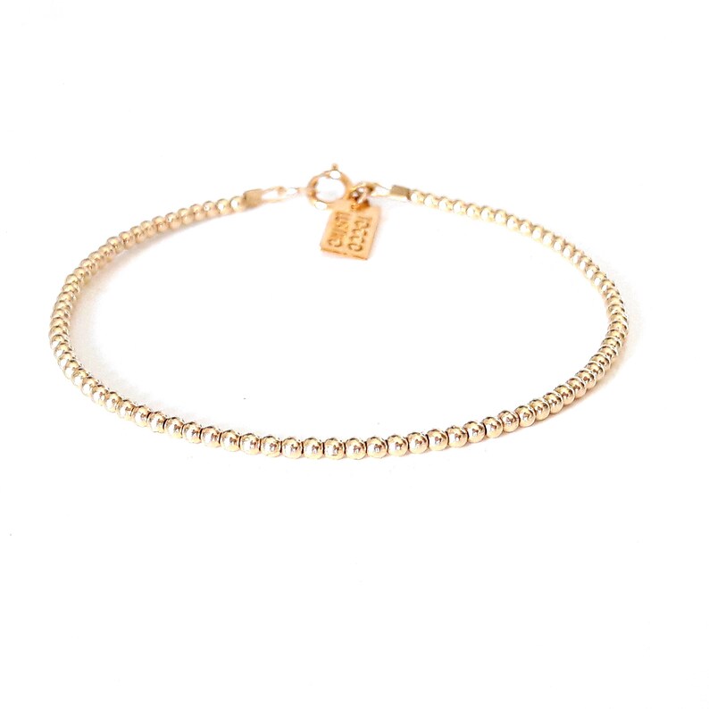 Tiny Bead Gold Bracelet Gold Beaded Bracelet Best Friend Etsy
