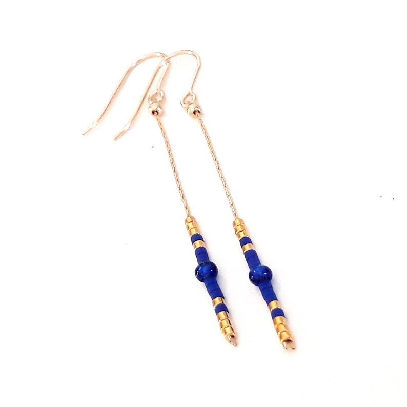 long gold earrings drop dangle earrings simple drop earrings Long Dangle Earrings Geometric Earrings Modern Earrings Boho Chic Earrings image 3