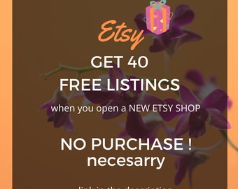 40 Free Listings, Open Etsy Shop