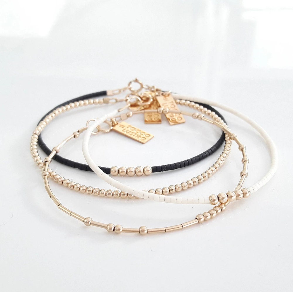 Best Friend Gifts for Her, Rose Gold Bracelet, Gold Beaded Bracelet ...