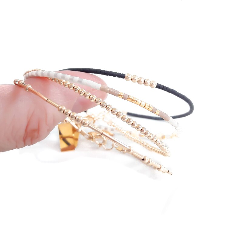 Tiny Bead Gold Bracelet Gold Beaded Bracelet Best Friend Etsy