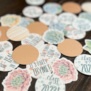 Succulent Grad Confetti, Graduation Confetti, Plant Puns, Custom Words Confetti, Matches Succulent Favor Tags, 100 pieces