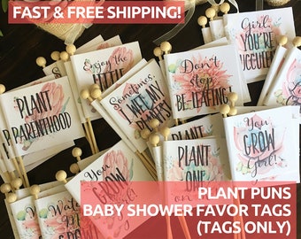 Baby Shower Succulent Tag, Succulent Favor Tags, Plant Puns Baby Shower Favors, Personalized Succulent Tags, Succulent Favor Tags //TagsOnly