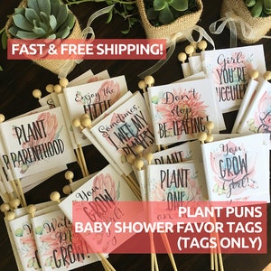 Baby Shower Succulent Tag, Succulent Favor Tags, Plant Puns Baby Shower Favors, Personalized Succulent Tags, Succulent Favor Tags //TagsOnly