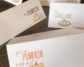 Pumpkin Pun Dinner Place Cards, Thanksgiving Place Cards, Instant Download, Print at Home, Pumpkin Place Cards, Funny Place Setting Cards