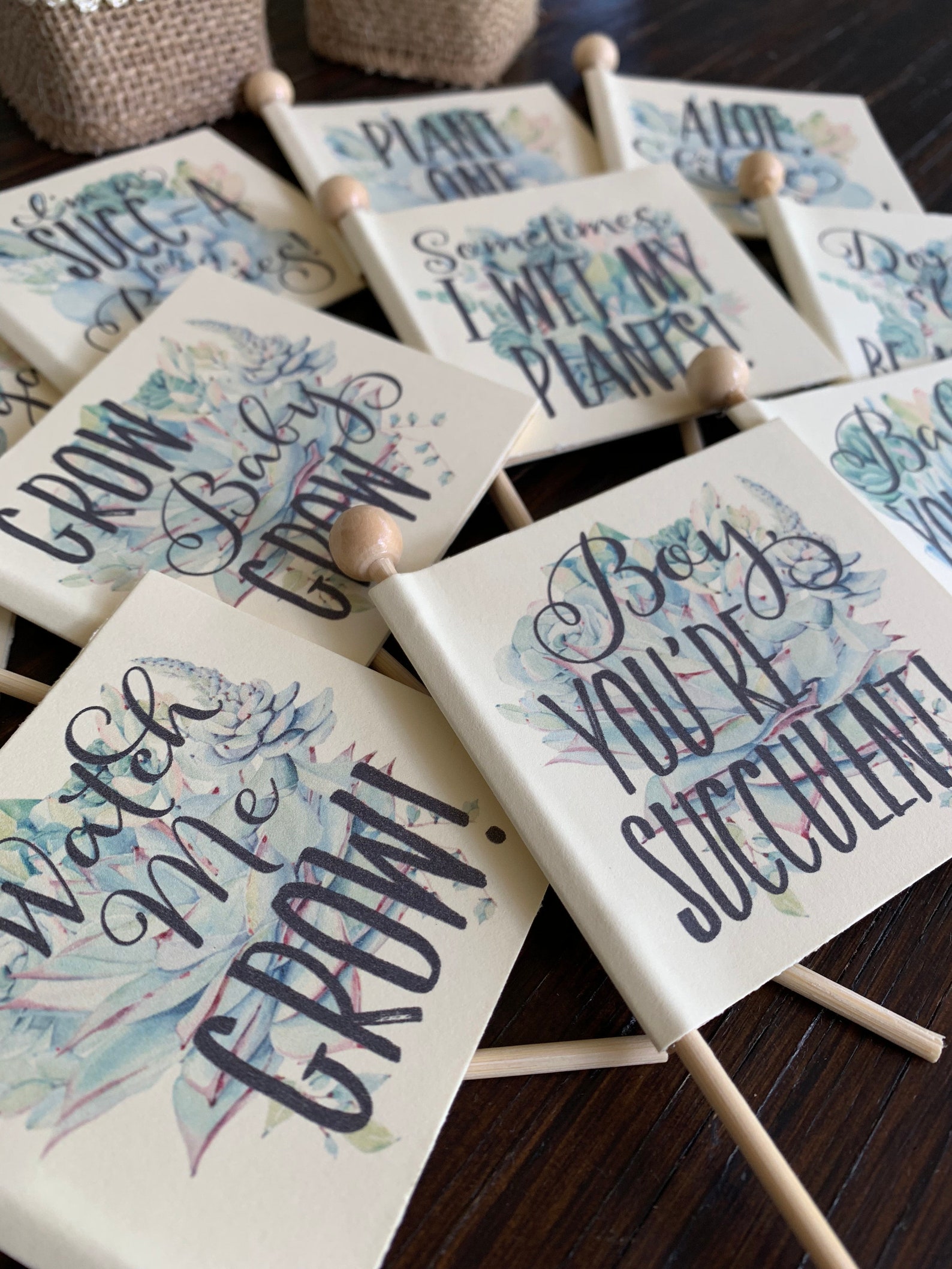 Boy Baby Shower Favor Tags Plant Puns and Customized Tags // Etsy