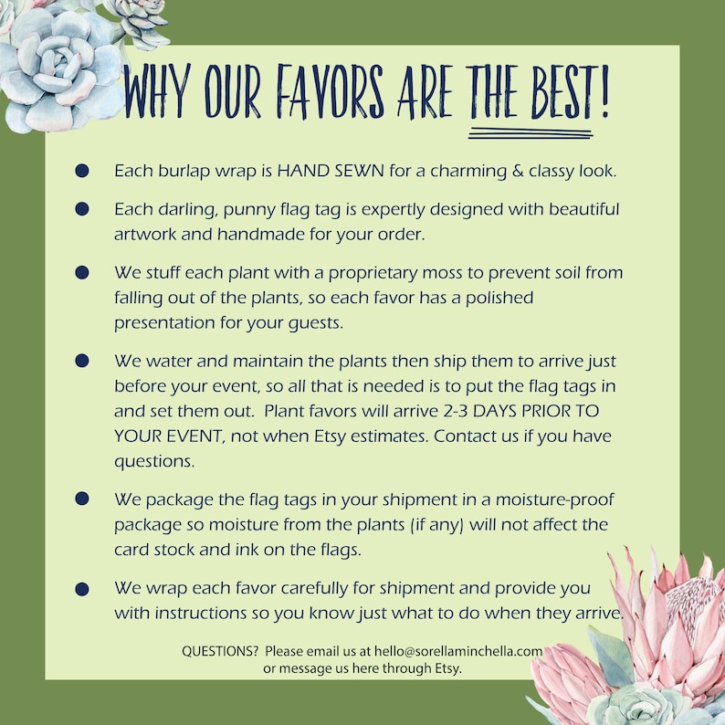 Baby Shower Favors Succulent Favors With Plant Puns & Baby Etsy