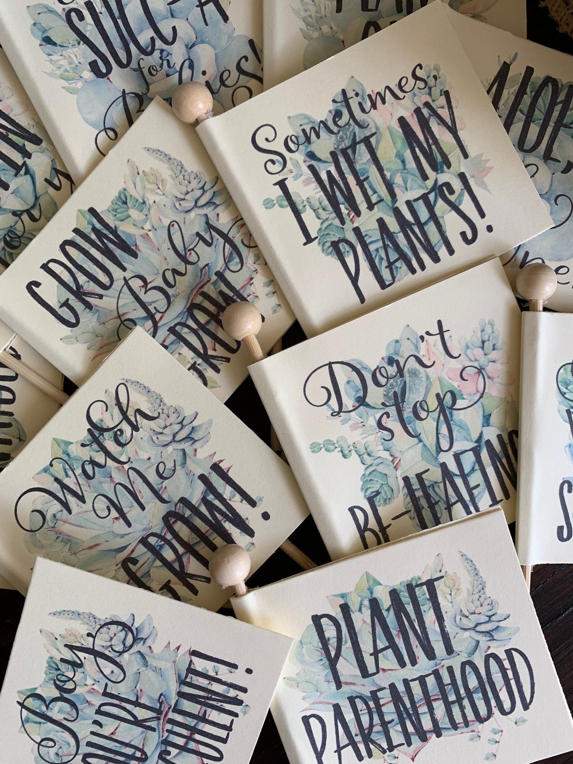 Boy Baby Shower Favor Tags Plant Puns and Customized Tags // Etsy