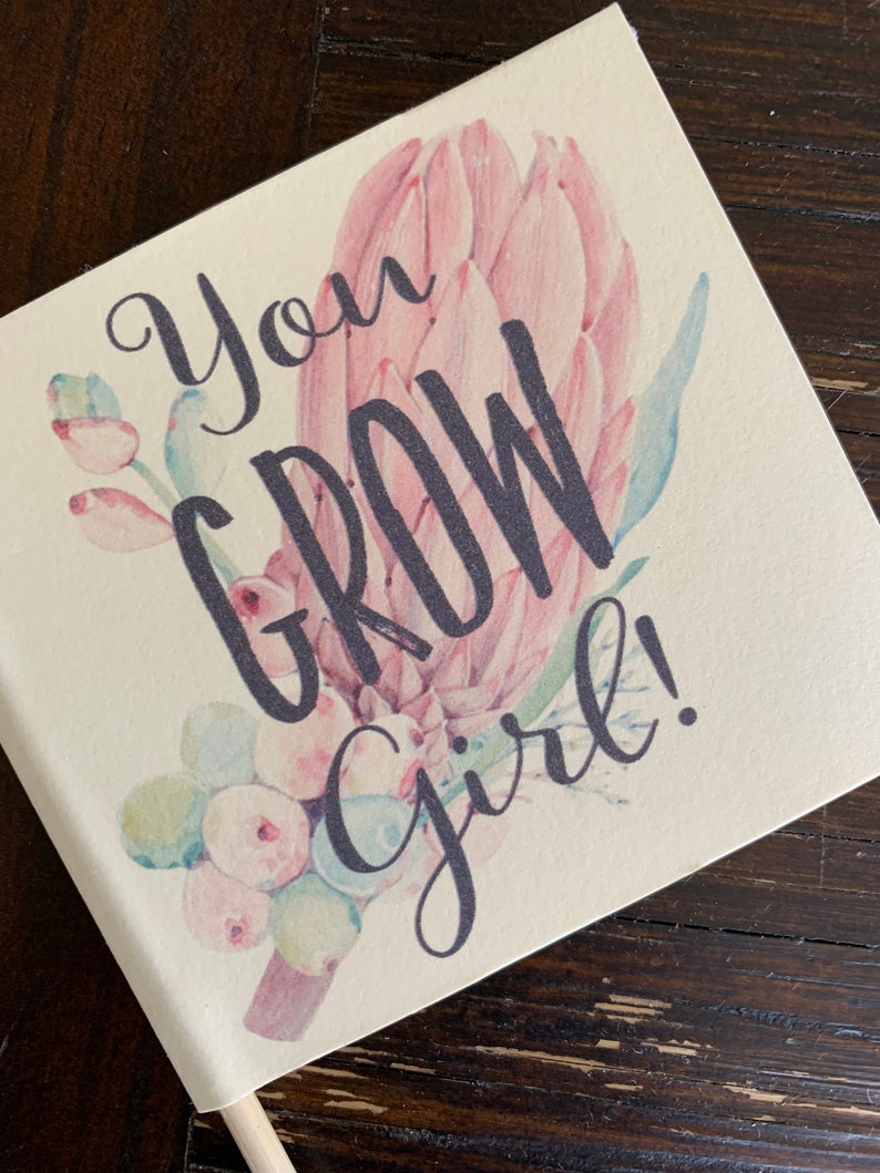 Girl Baby Shower Favor Tags Plant Puns Personalized Custom Etsy