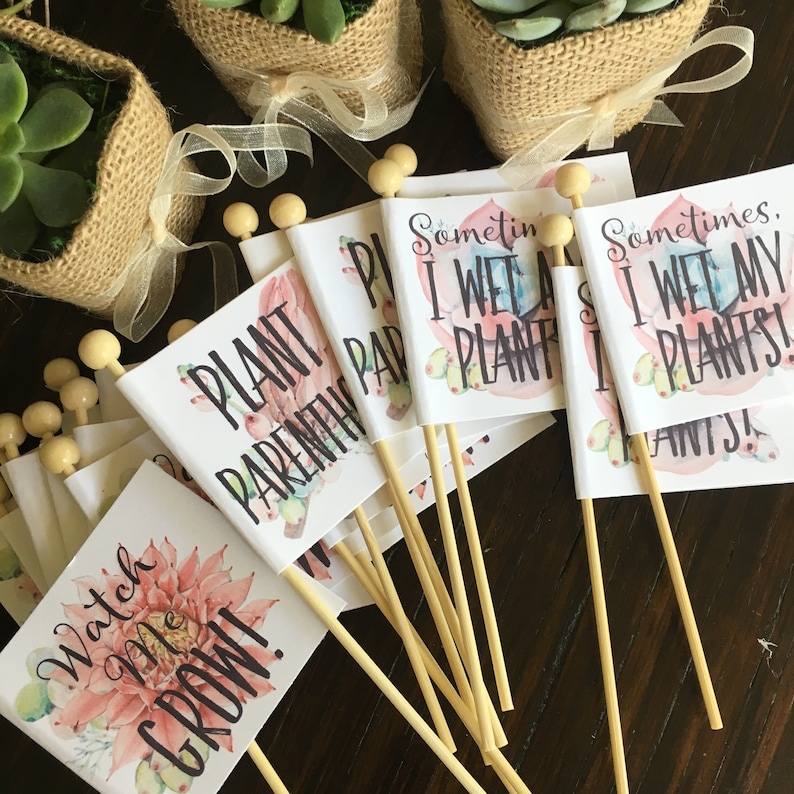 Baby Shower Favor Tags Plant Puns Personalized Custom Tags // Etsy