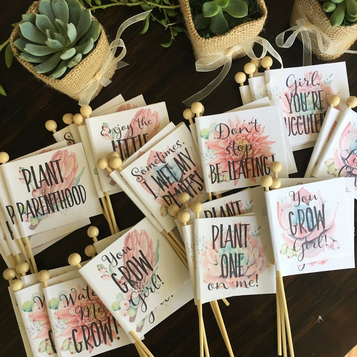 Baby Shower Favor Tags Plant Puns Personalized Custom Tags // Etsy