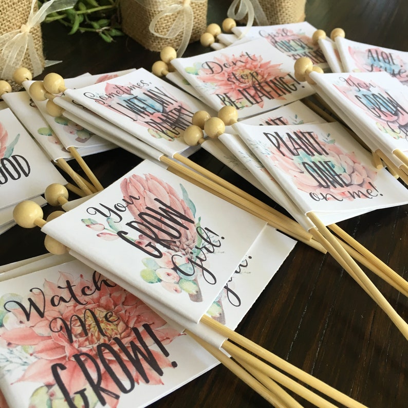 Baby Shower Favor Tags Plant Puns Personalized Custom Tags // Etsy