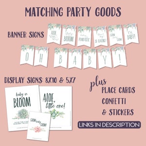Baby Shower Plant Pun Party Goods, Succulent Theme, Printable