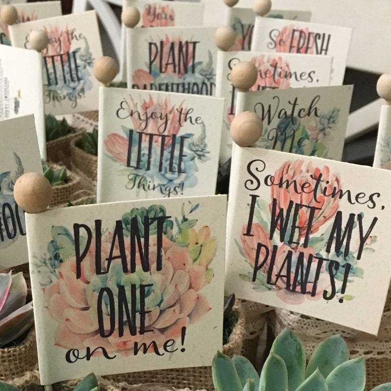 Baby Shower Favor Tags Plant Puns Personalized Custom Tags // Etsy