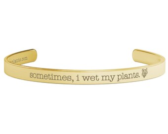 Plant Lover Cuff Bracelet, Funny Plant Pun Jewelry