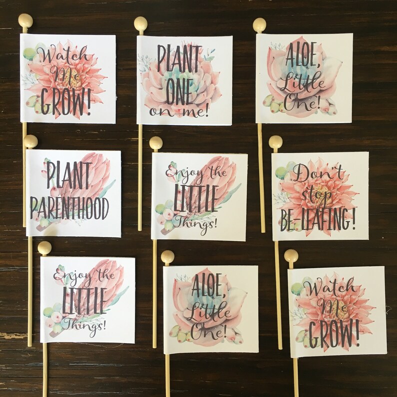 Baby Shower Favor Tags Plant Puns Personalized Custom Tags // Etsy