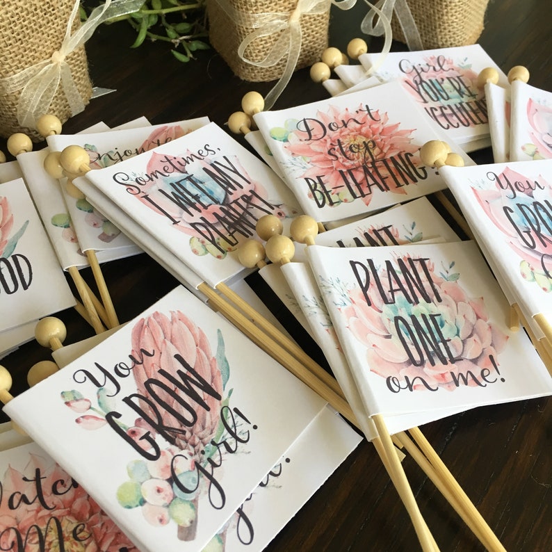 Baby Shower Favor Tags Plant Puns Personalized Custom Tags // Etsy