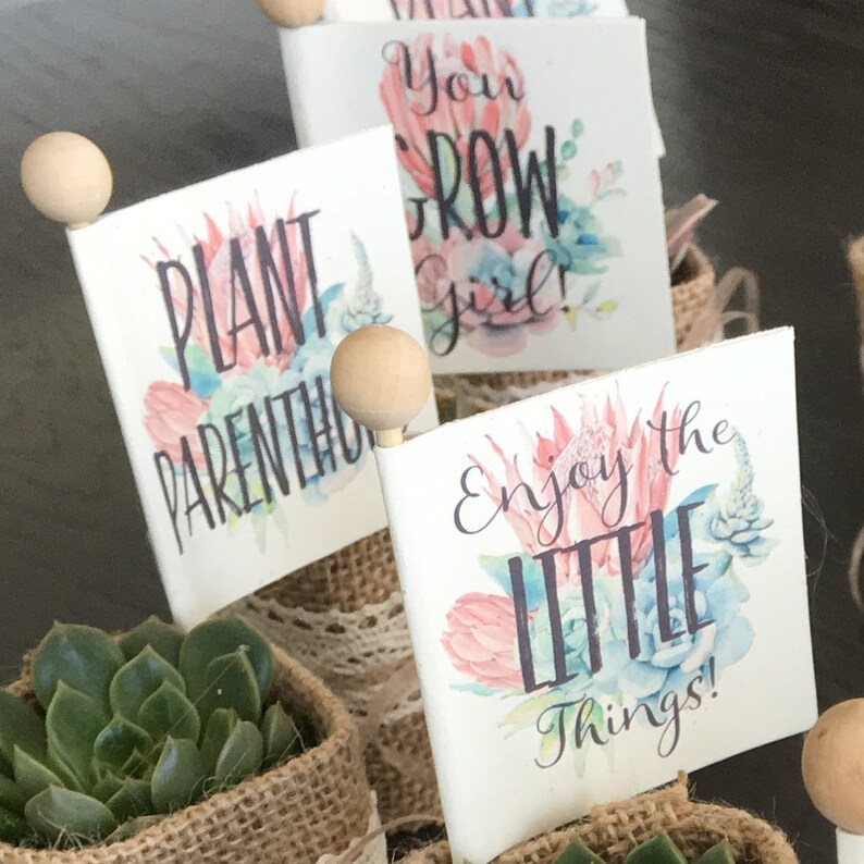 Baby Shower Favor Tags Plant Puns Personalized Custom Tags // Etsy